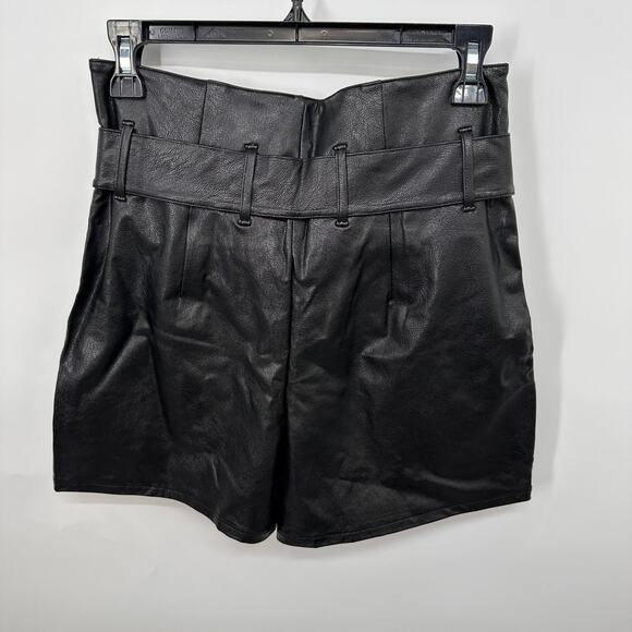 COMMANDO NWT Faux Leather Paperbag Shorts in Black // M - Picture 7 of 10